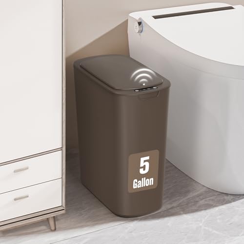 White 5 Gallon Automatic Motion Sensor Trash Can with Lid S649