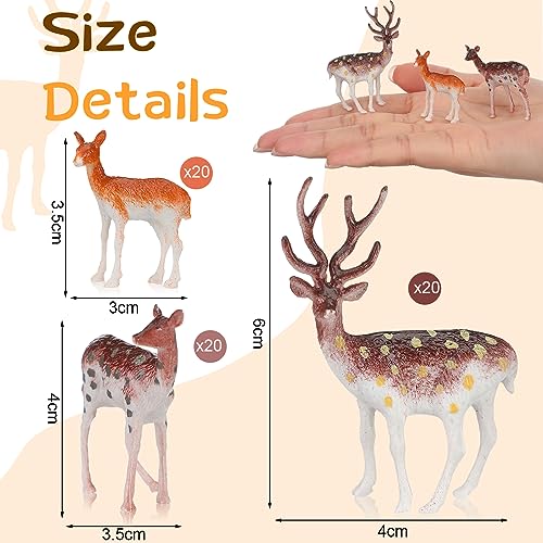 60 Pcs Mini Plastic Deer Figurines Cake Toppers T636773