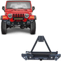 Front and Rear Bumper with Textured Black LED Lights Winch Plate Tire Carrier E779