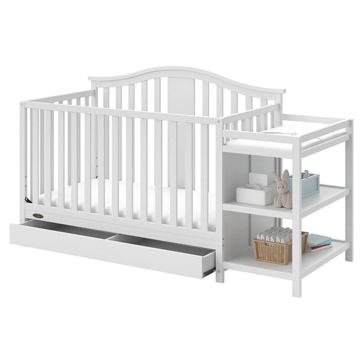 4-in-1 Convertible Crib and Changer with Drawer W110404