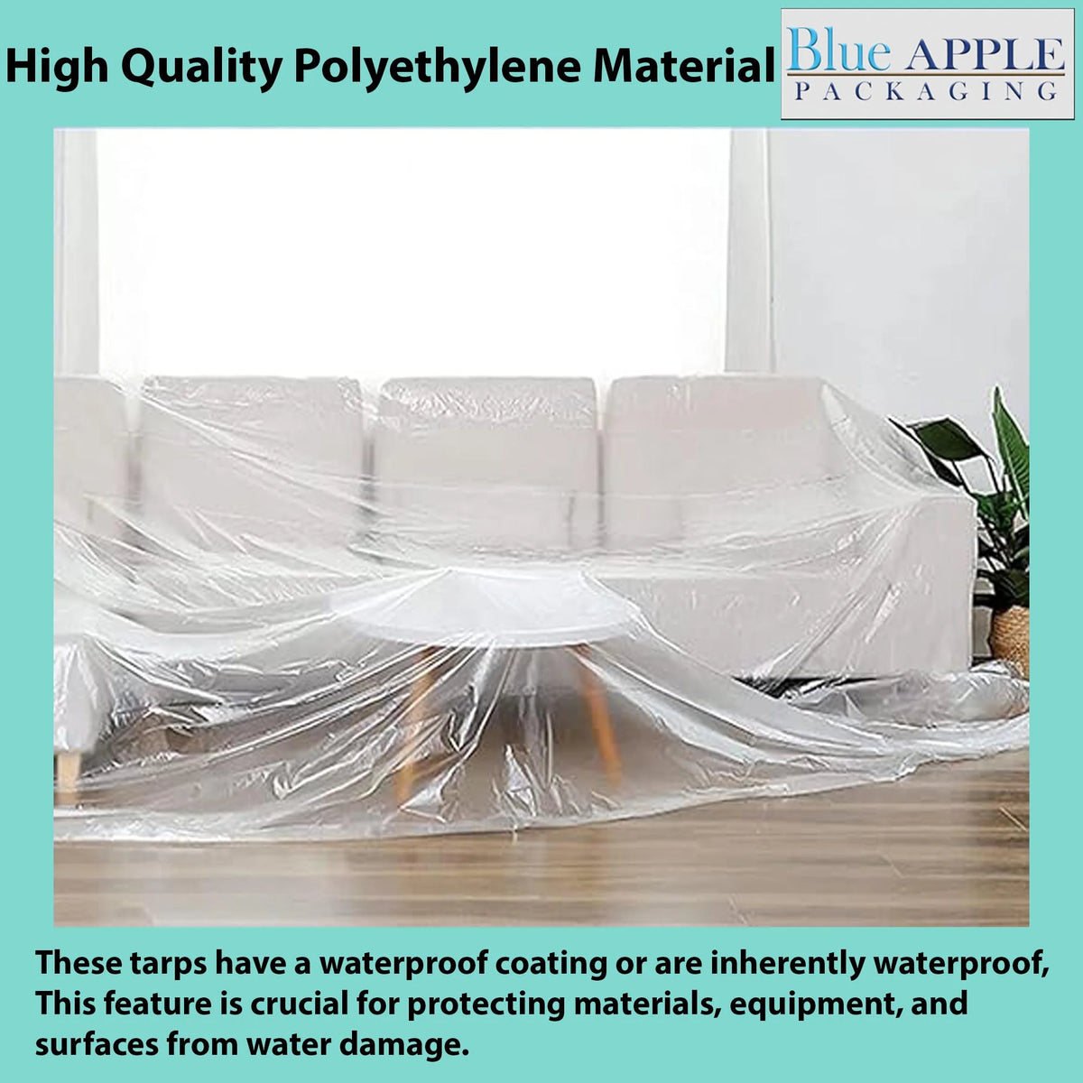 6Mil Clear LDPE Plastic Sheeting Tarp (12ft x 100ft) R944