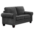 Dark Gray Microfiber Loveseat S427802