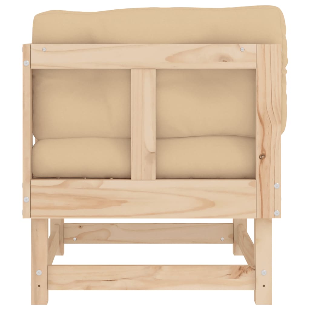 Solid Wood Pine Corner Sofa with Cushions K162