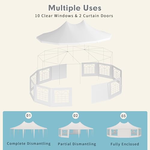 29x23ft White Wedding Tent with Removable Sidewalls L354