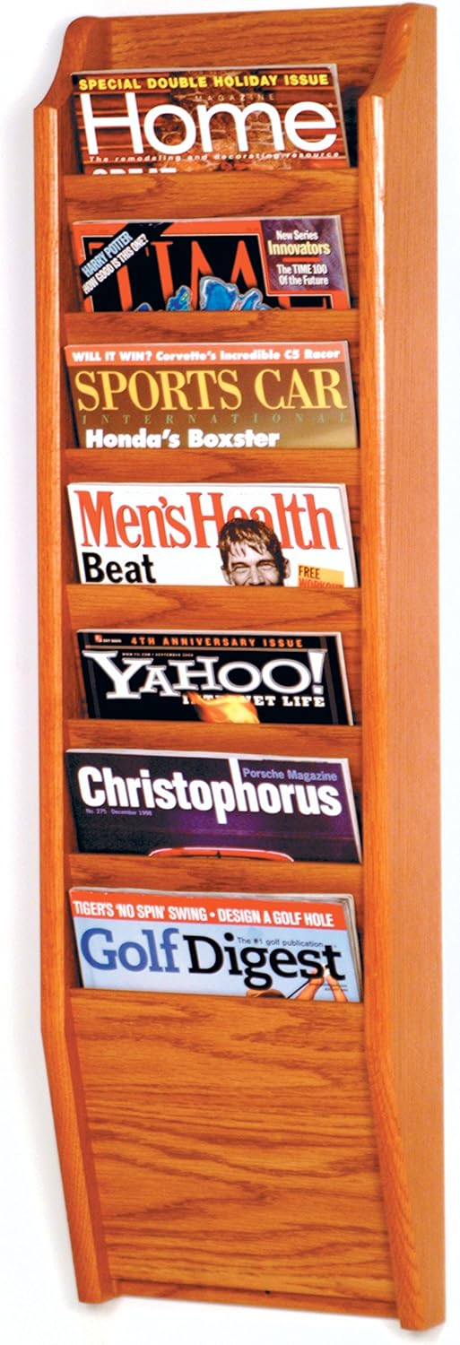Light Oak Wooden Magazine Rack B265856