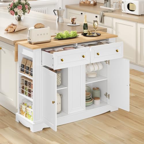 White Kitchen Island with Storage N56494