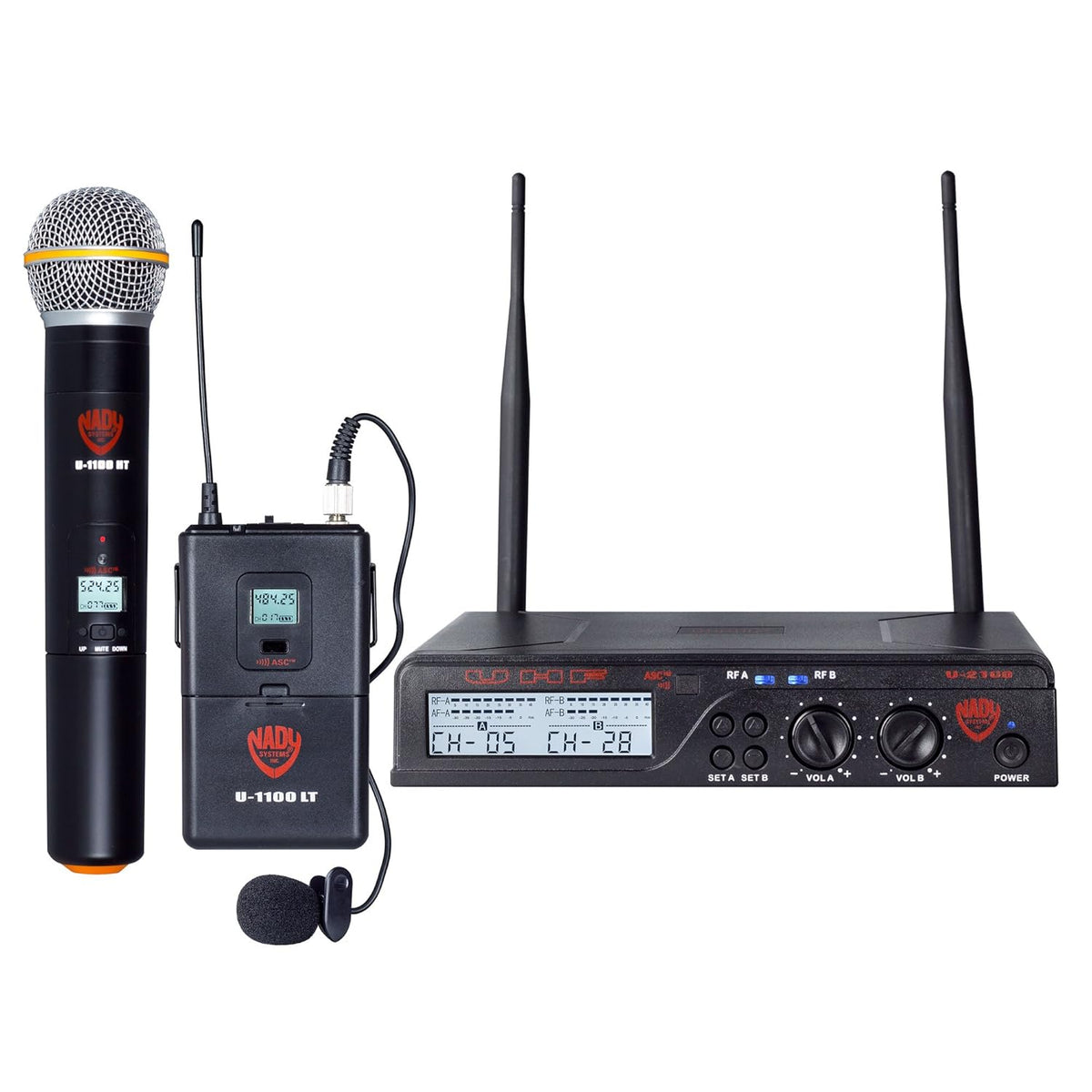 UHF Wireless Lavalier Microphone and Instrument/Guitar System L84741