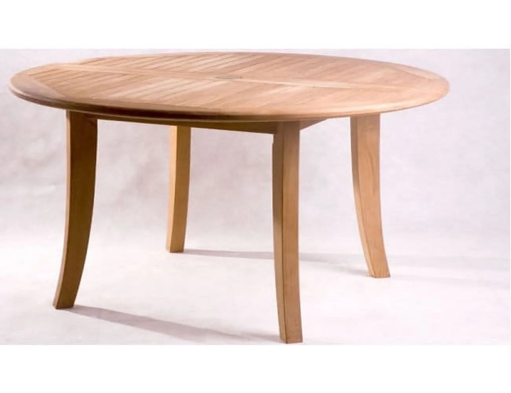 Grade-A Teak 7 Pc Outdoor Dining Set with 52" Round Table and 6 Stacking Arm Chairs L310