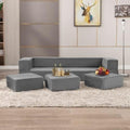 Velvet Convertible Floor Sofa Bed with 3 Ottomans Memory Foam Pull Out Couch C896