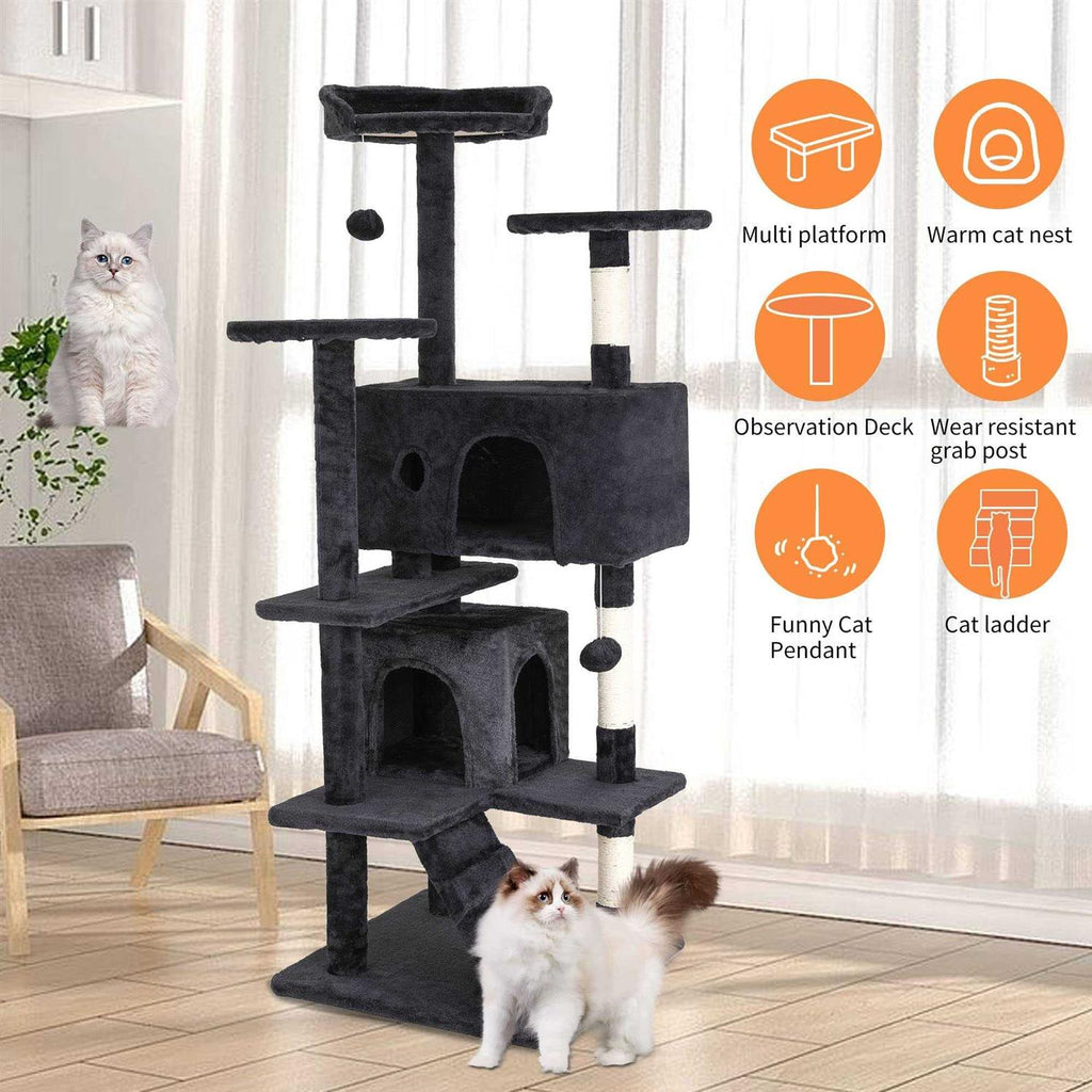 54in Cat Tree Tower with Scratching Posts J52855