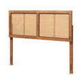 Ash Walnut Wood and Synthetic Rattan Headboard Full R209