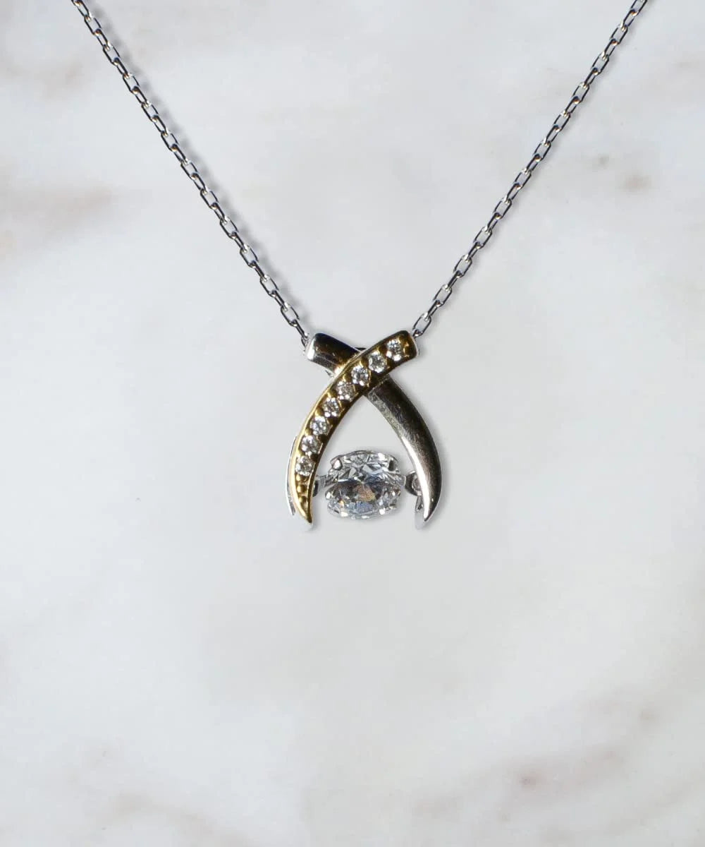 Wife Wishbone Dancing Necklace C4344