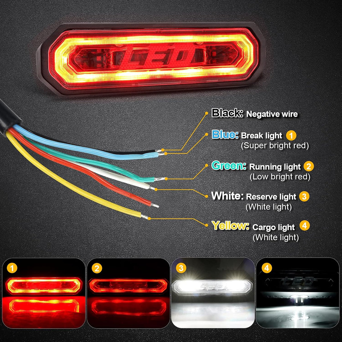 UTV Chase Bar with 5 Modes, Pack of 2 V6275