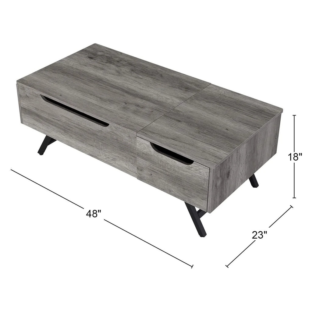 Gray Oak Coffee Table with Lift Top H964