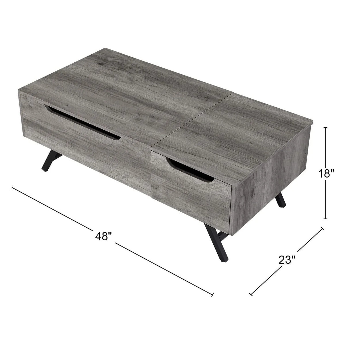 Gray Oak Coffee Table with Lift Top H964