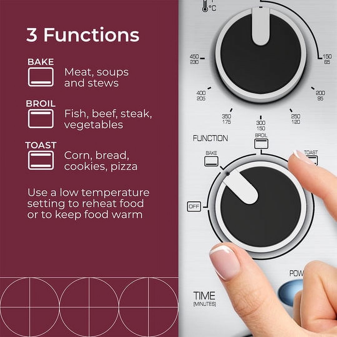 Stainless Steel 4 Slice Toaster Oven with 30 Minute Timer E315415