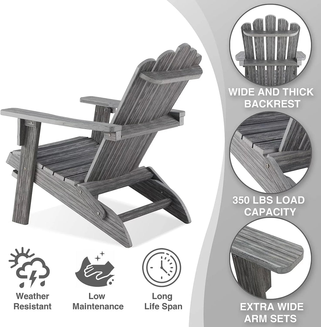 Folding Oversized Poly Lumber Adirondack Chair C1850