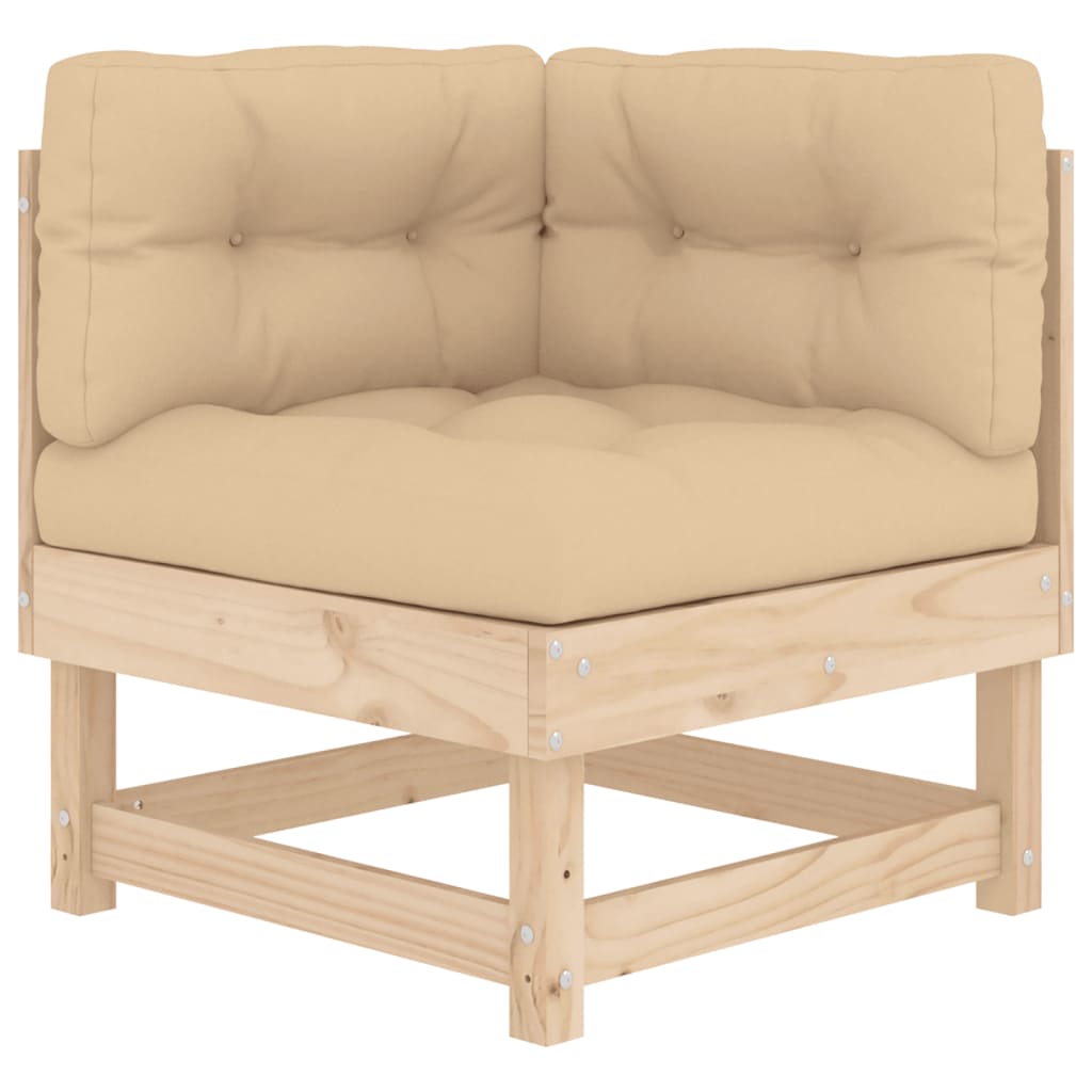 Solid Wood Pine Corner Sofa with Cushions K162