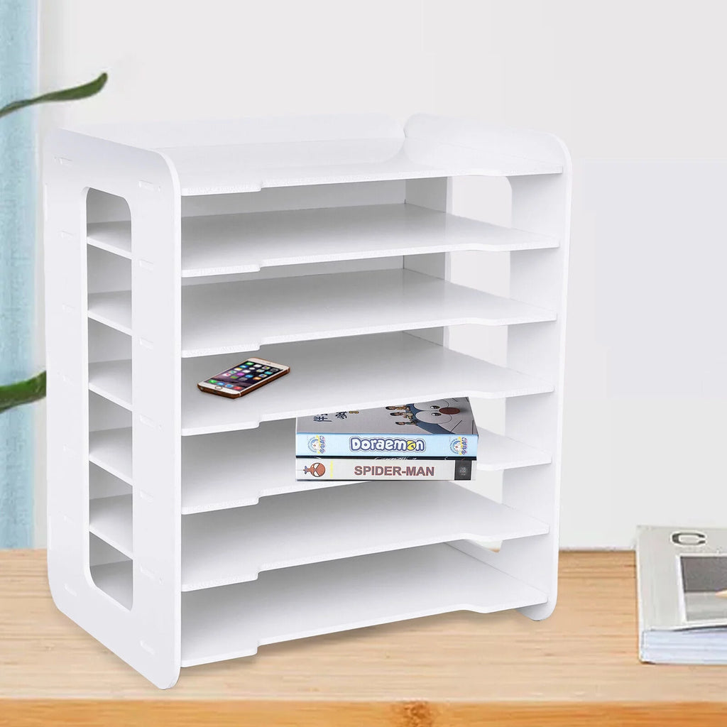 7 Tier Desktop Organizer File Shelf Document Storage Rack G524