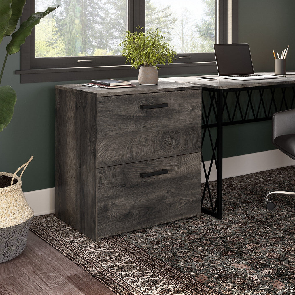 2 Drawer Dark Gray Engineered Wood Lateral File Cabinet L60581