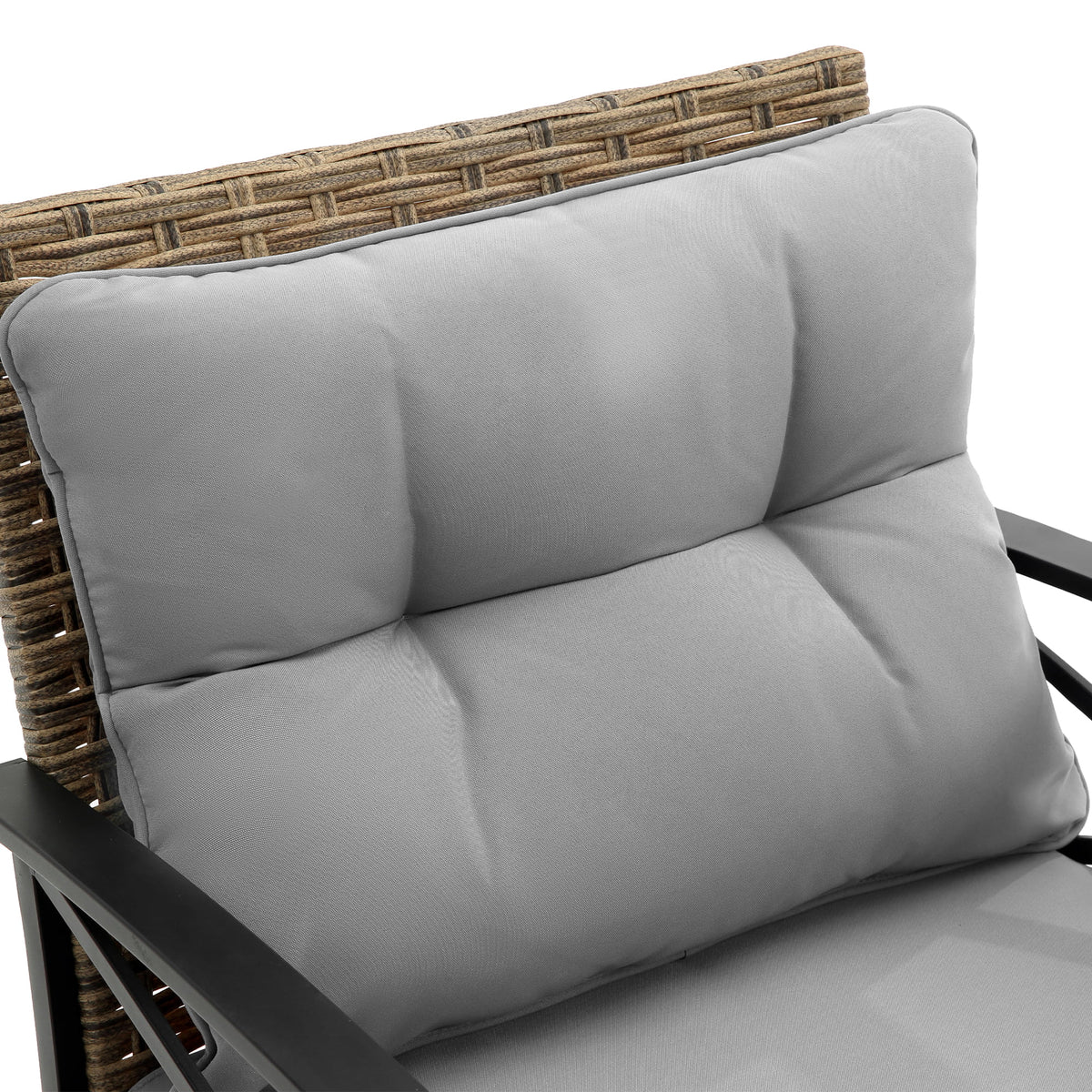 4 Piece Grey Wicker Sofa Set with Cushions X6616