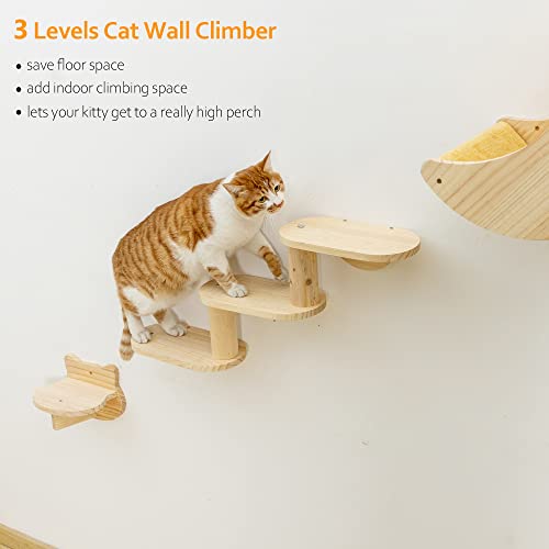 Solid Wood Cat Wall Shelves 3pcs/Set C868