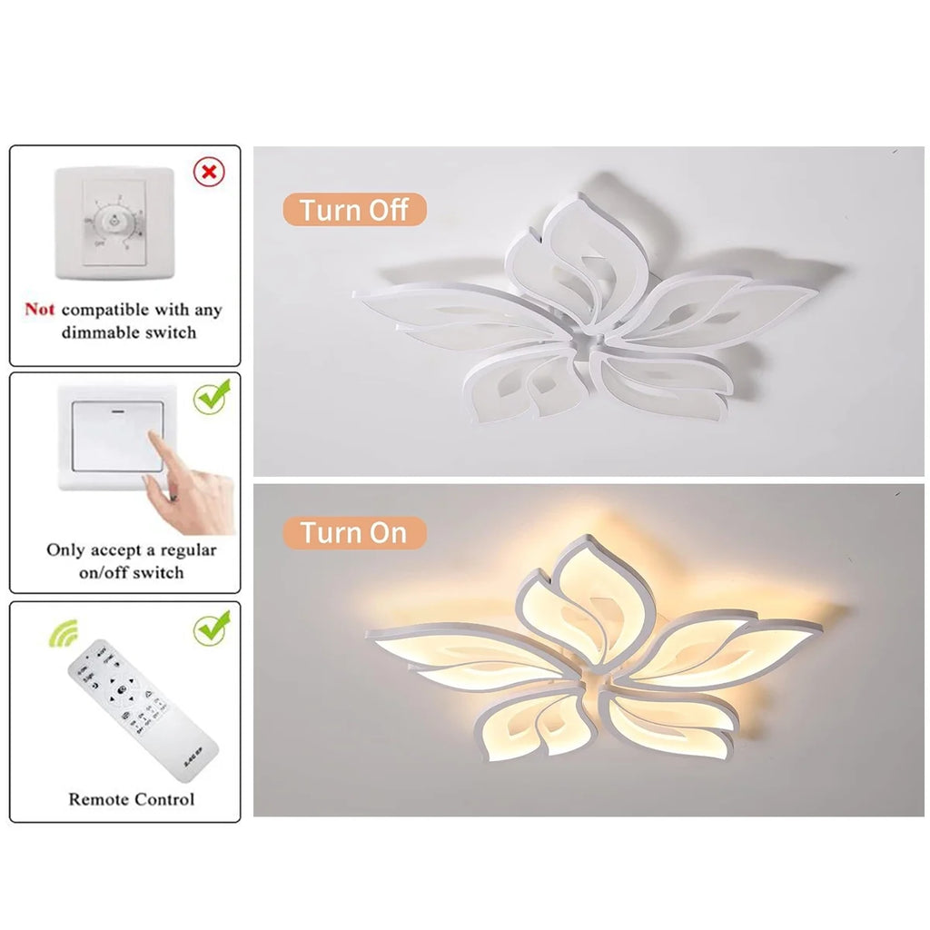 White Dimmable LED Flush Mount Ceiling Light X9801