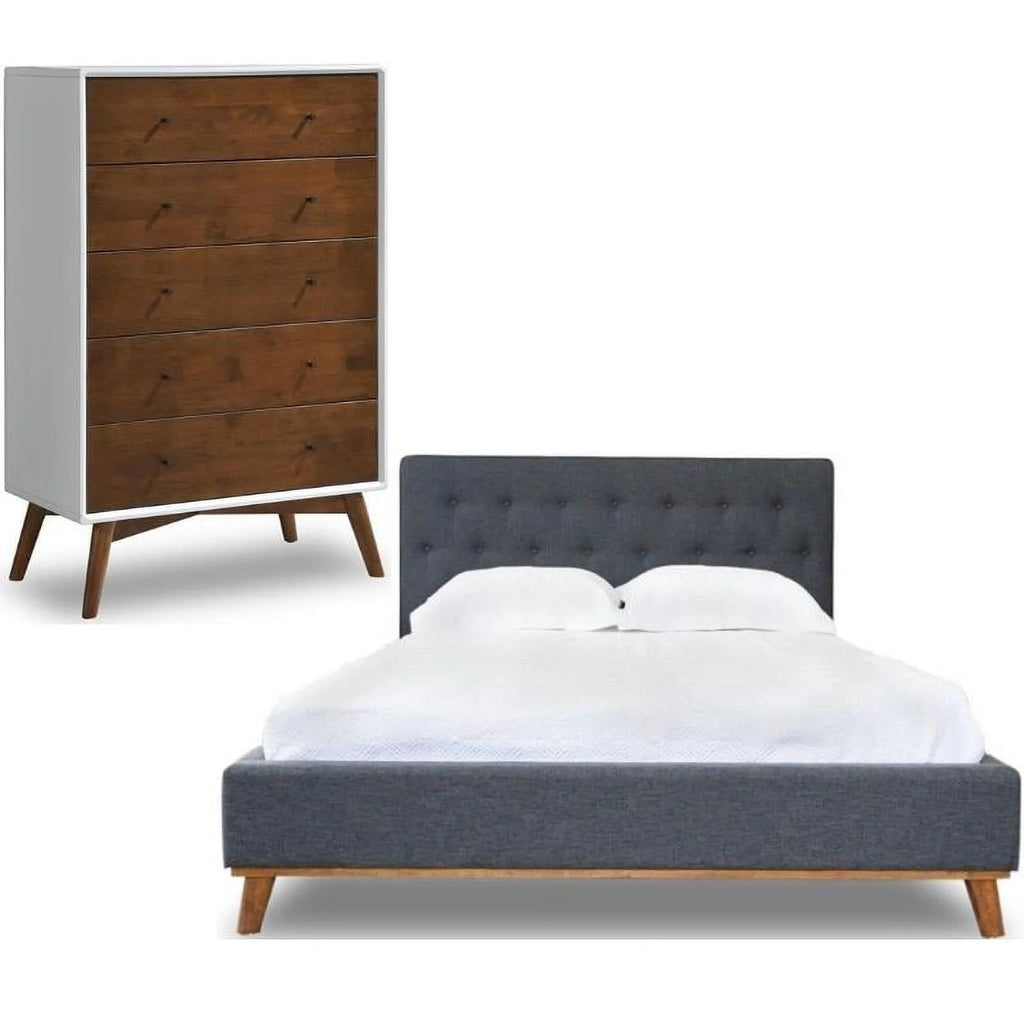 Queen Platform Bed & 5-Drawer Dresser M86899