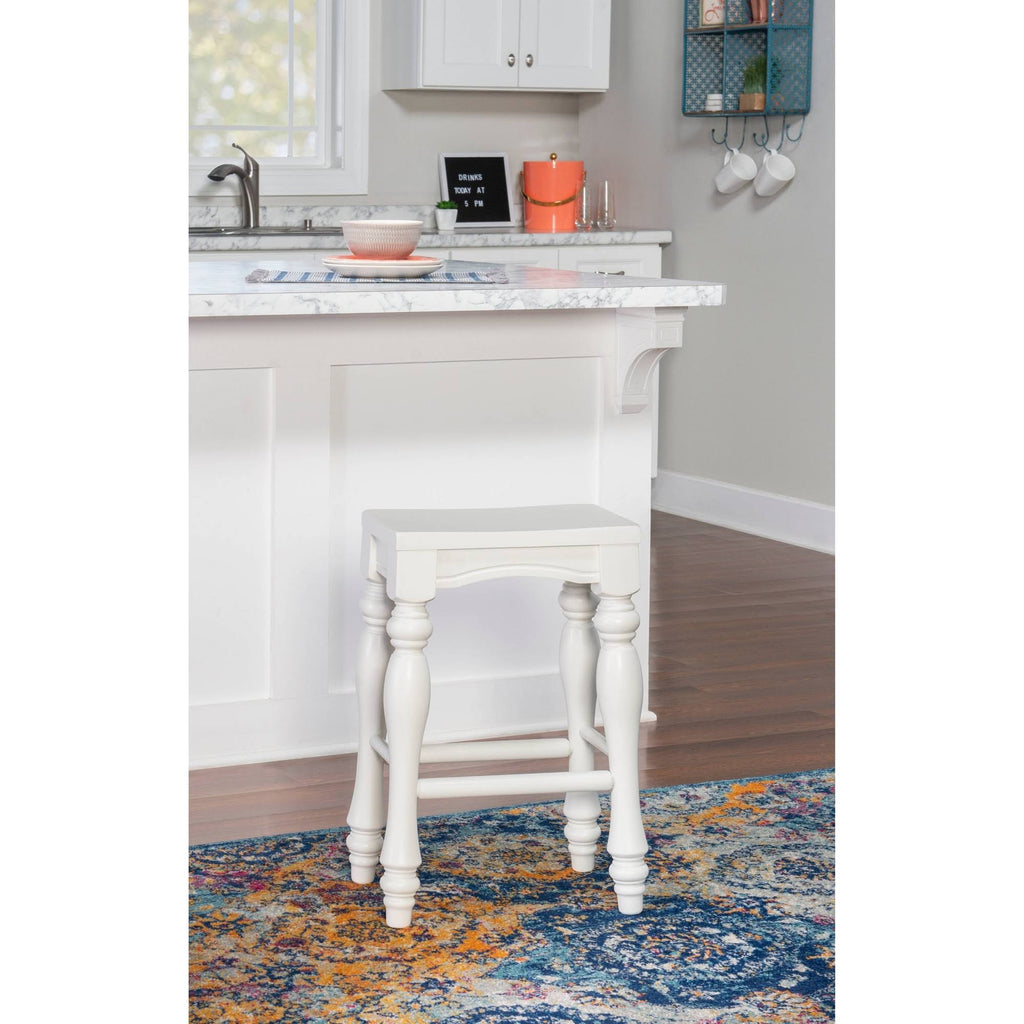 Set of 2 White Counter Height Barstools M123777