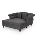 Dark Brown and Charcoal Tufted Chaise Lounge Y833140