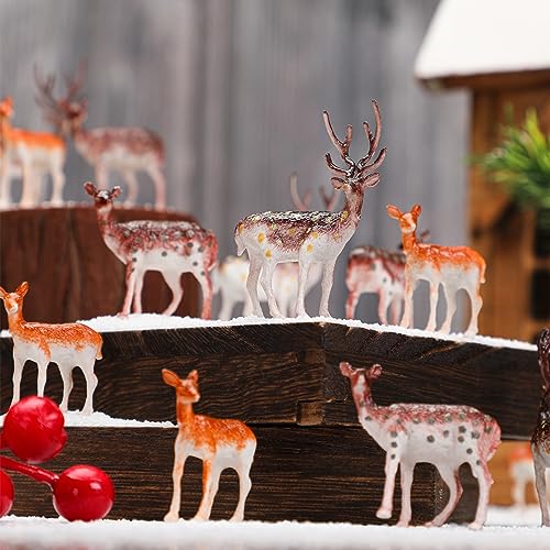 60 Pcs Mini Plastic Deer Figurines Cake Toppers T636773