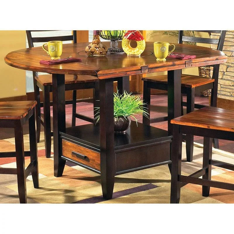 Acacia 42 inch Counter Height Drop Leaf Table R7774