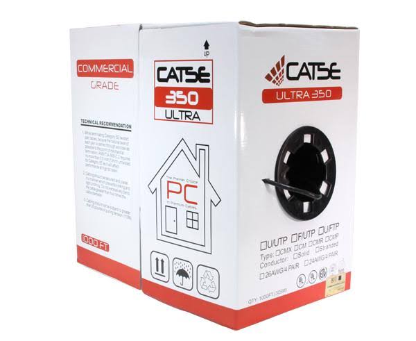 Red 24 AWG 1000ft Cat5e Riser Bulk Ethernet Cable D92461