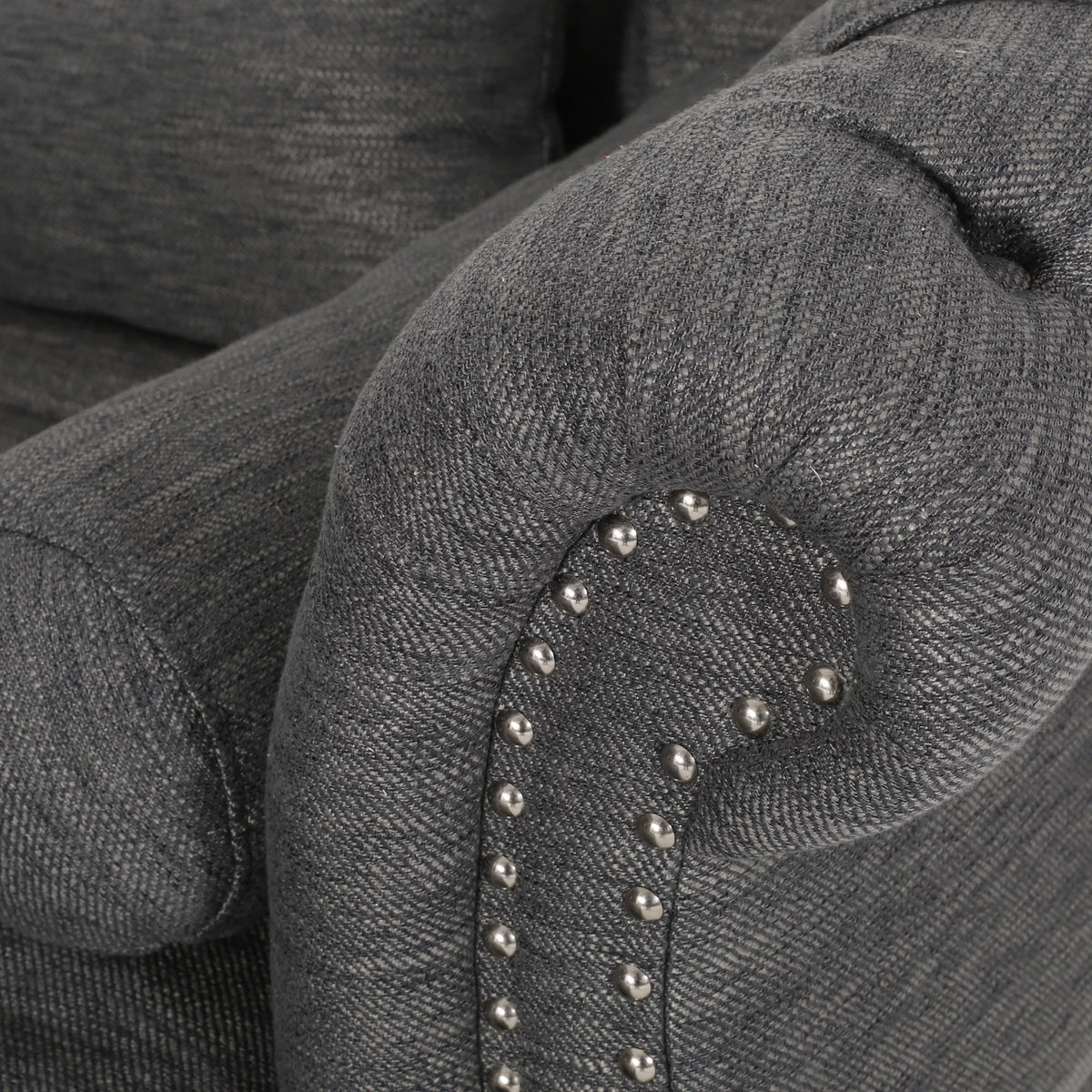 Dark Brown and Charcoal Tufted Chaise Lounge Y833140