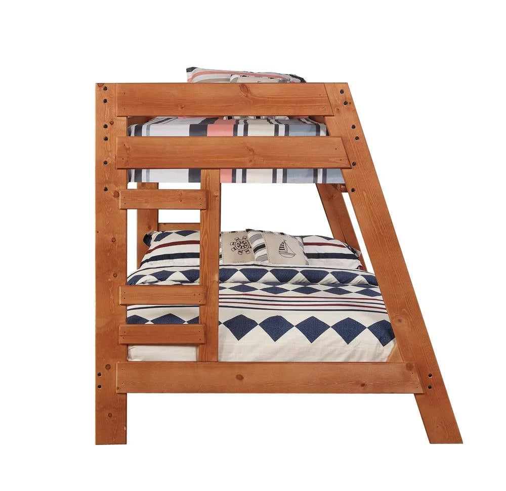 Twin over Full Bunk Bed with Built-in Ladder G194324
