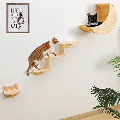 Solid Wood Cat Wall Shelves 3pcs/Set C868