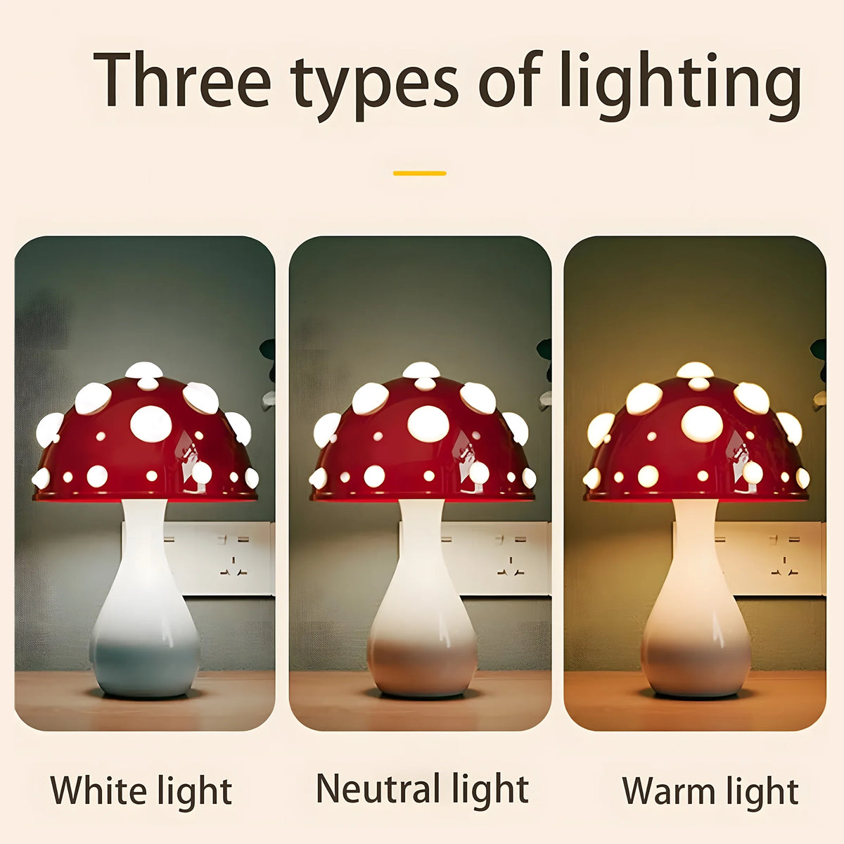 Mushroom Table Lamp Night Light White V412