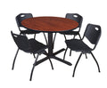 Round Breakroom Table & 4 Stack Chairs T515384