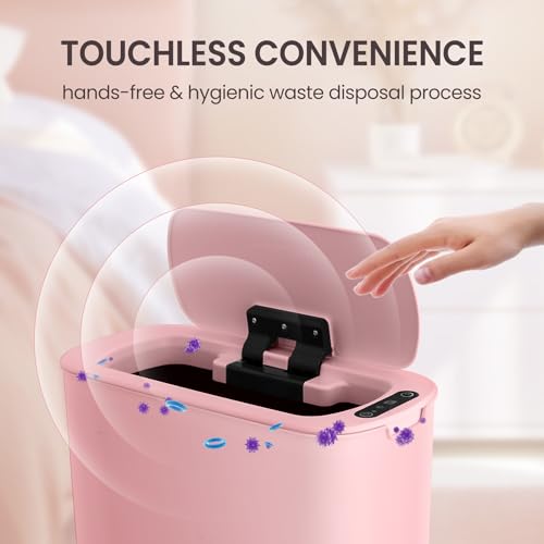 White 5 Gallon Automatic Motion Sensor Trash Can with Lid S649