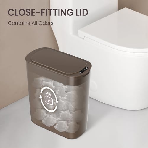 White 5 Gallon Automatic Motion Sensor Trash Can with Lid S649