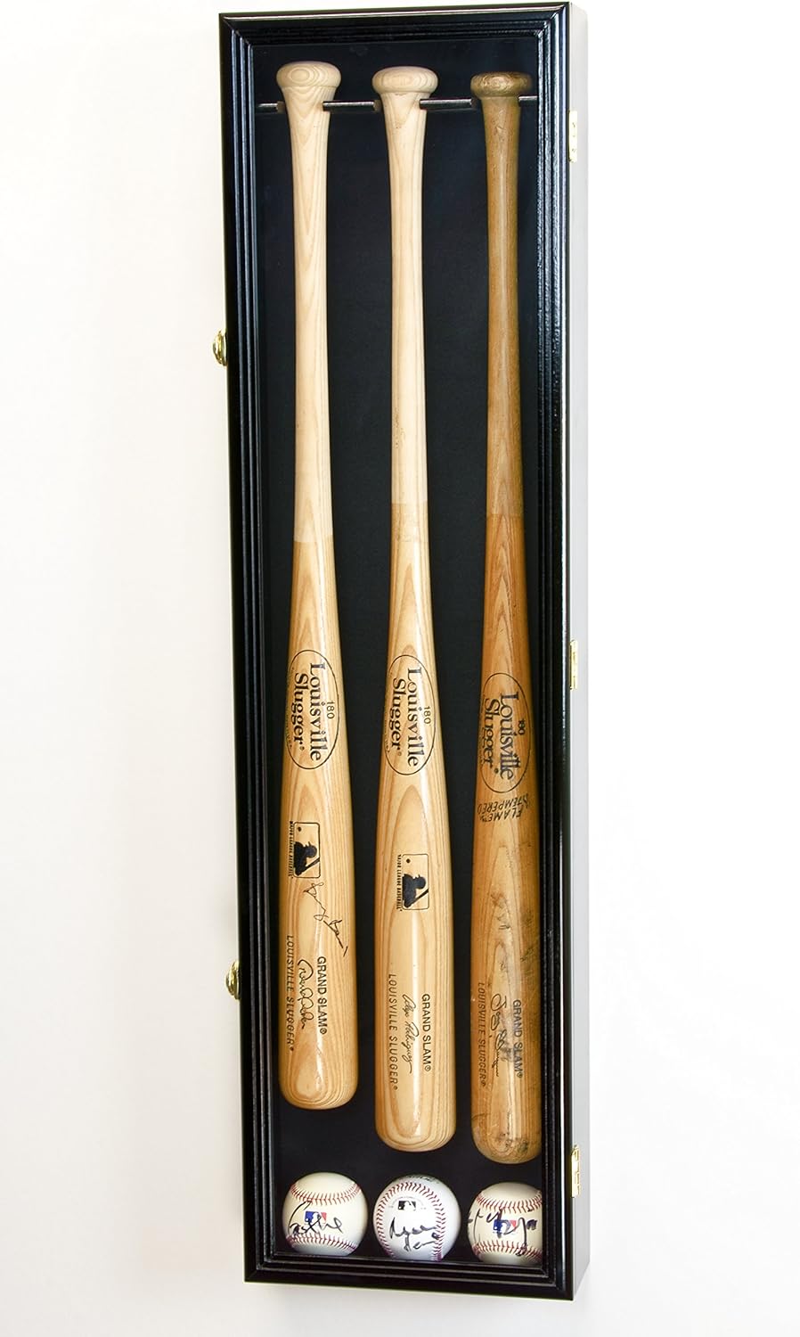 Black Baseball Bat Display Case Wall Rack V39261