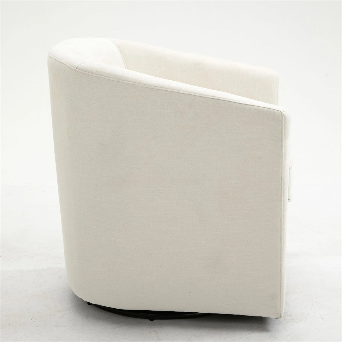 Beige Wood Swivel Upholstered Accent Chair V2241