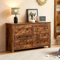 6 Drawer Wood Dresser with Vintage Grain Texture A7241