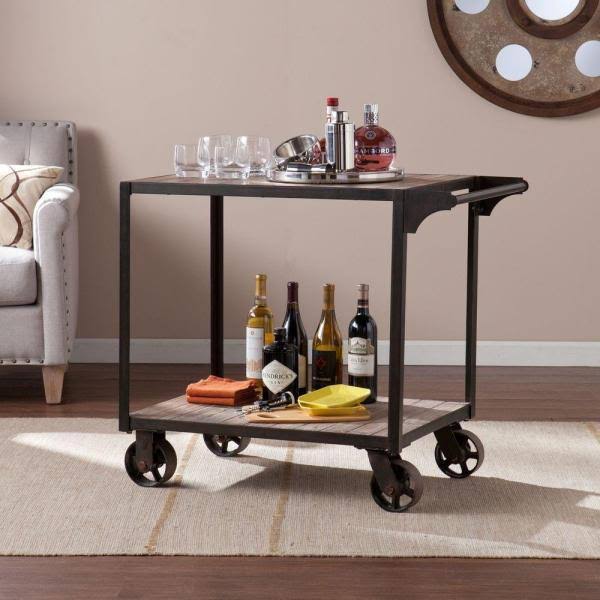 Aged Black Bar Cart U877