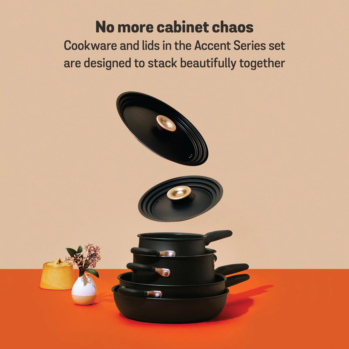 6 Piece Hard Anodized Stainless Steel Cookware Set S182