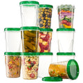 6 Pack 16 oz Green Plastic Food Storage Containers with Screw on Lid Z726