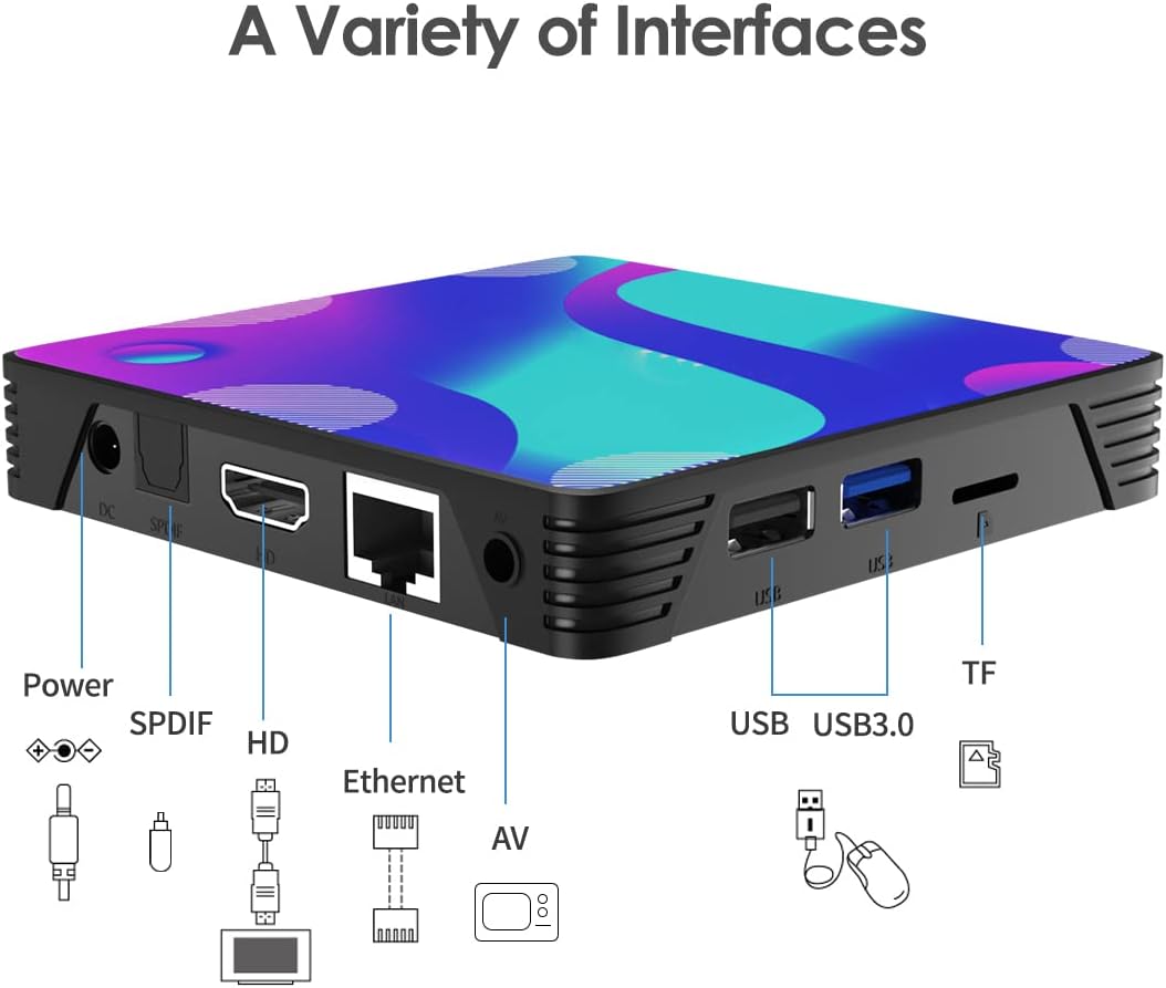 TV Box with Backlit Mini Keyboard, 4GB RAM 64GB ROM, Dual-WiFi, 4K UHD, Pack of 2 J789