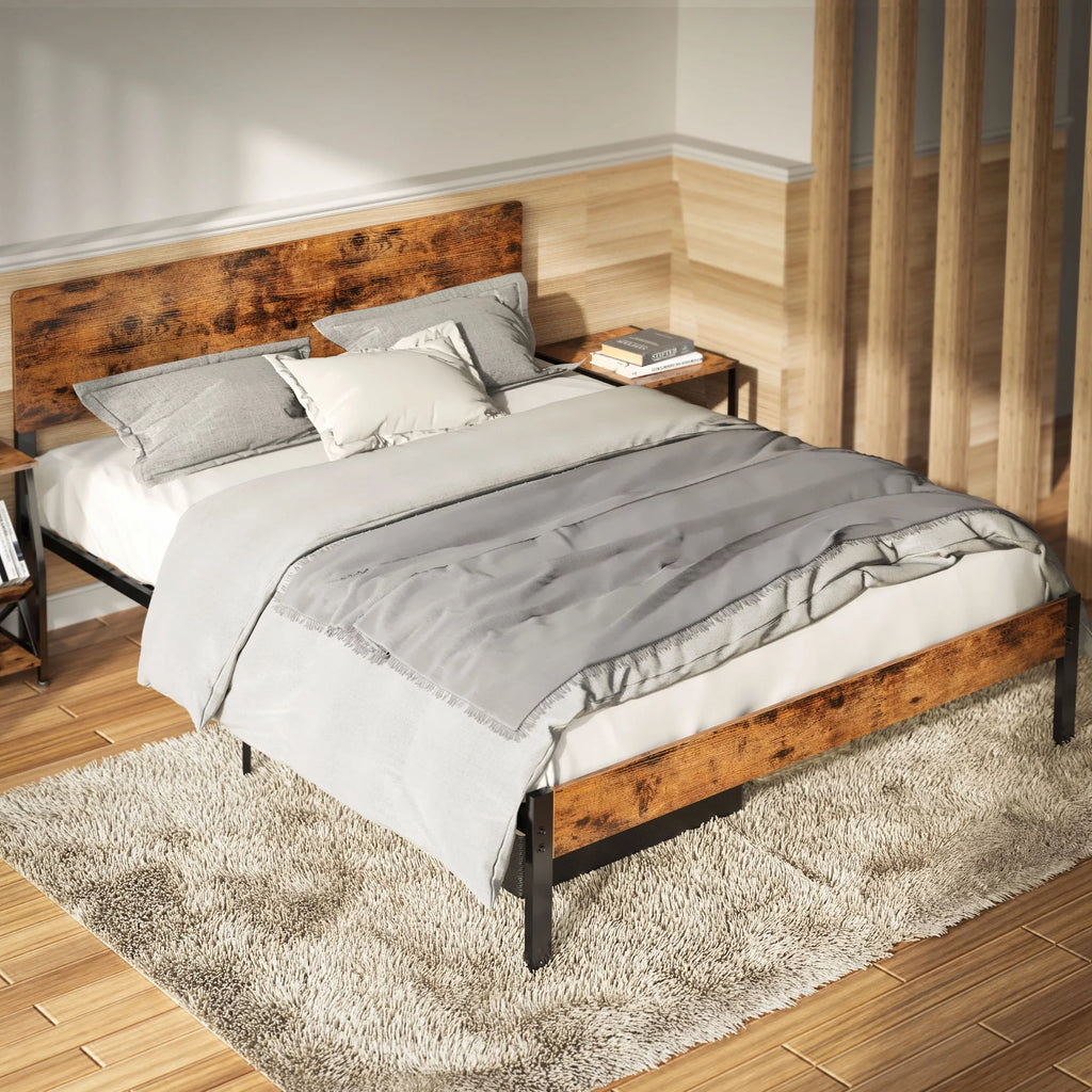 Queen Platform Bed Frame with Headboard O5270