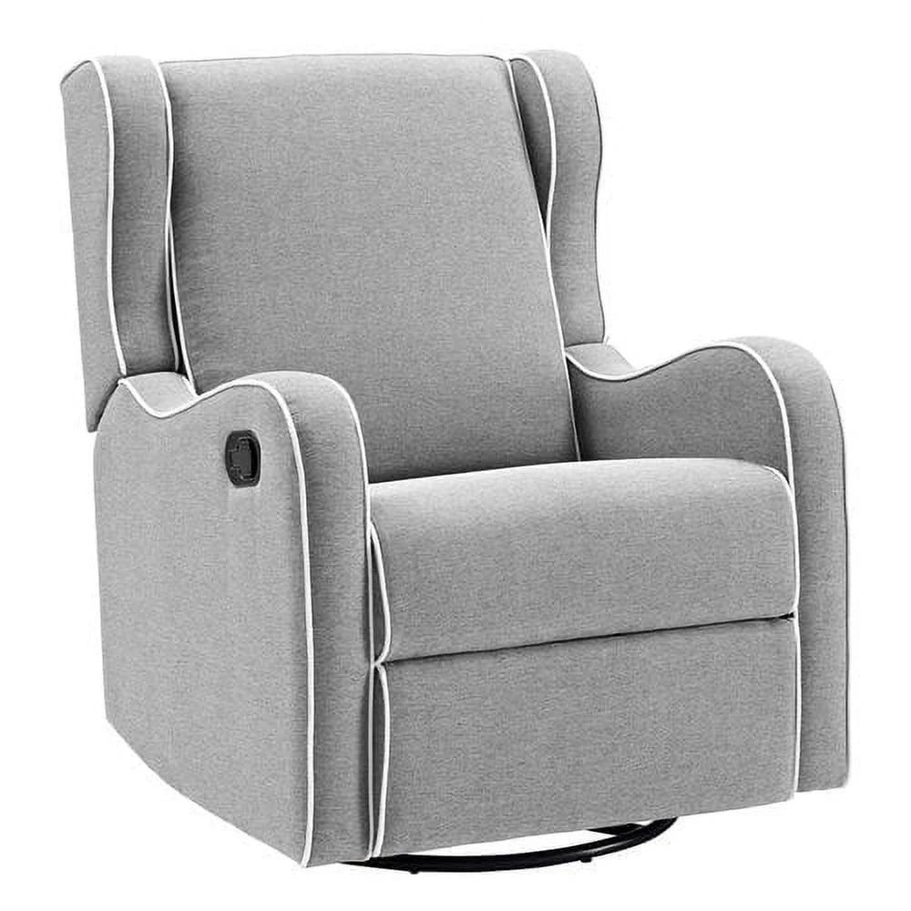 Gray Fabric Upholstered Swivel Gliding Recliner Q9918