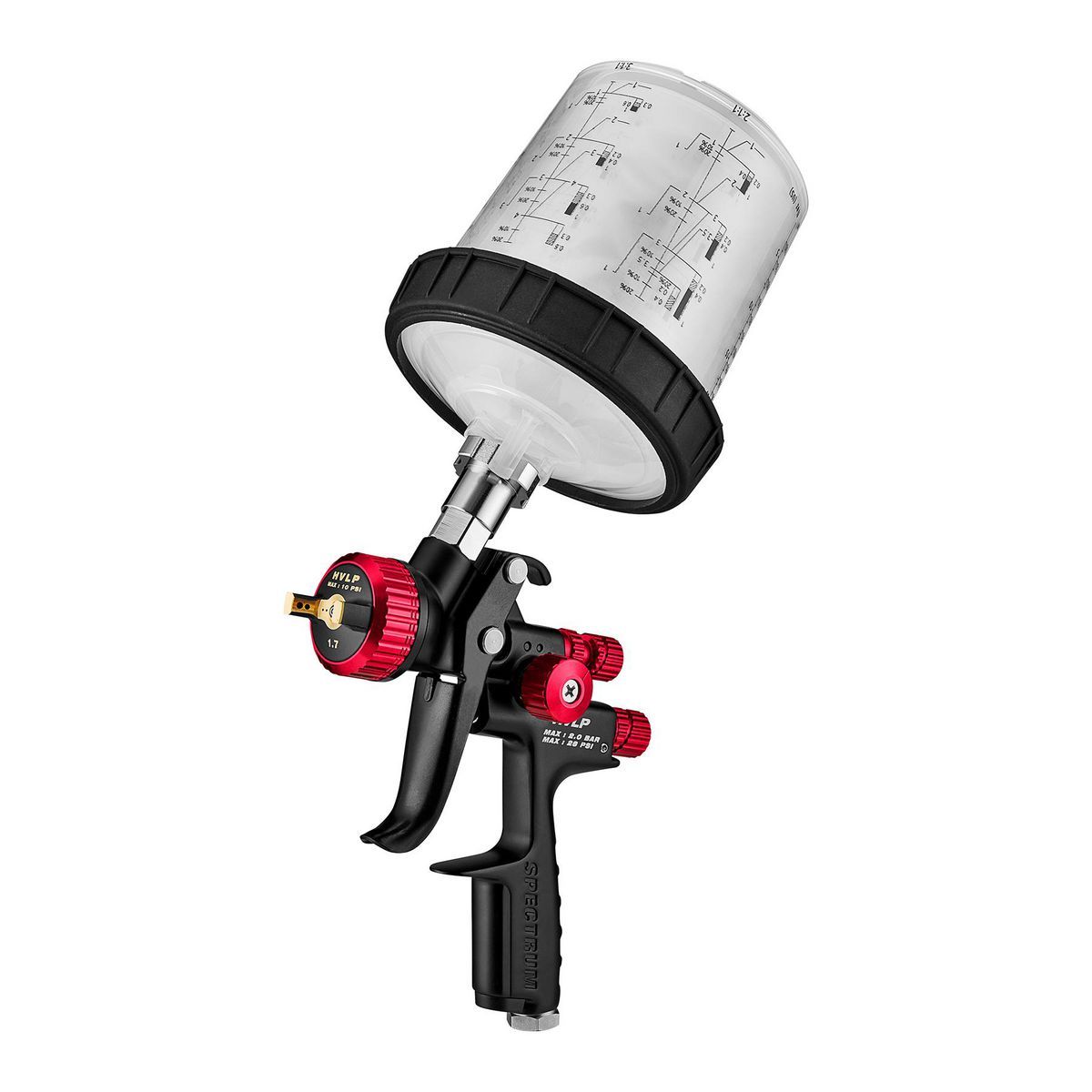 HVLP Gravity Feed Spray Gun with Side Fan Control C81580